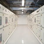Switchgear in the electrical room.